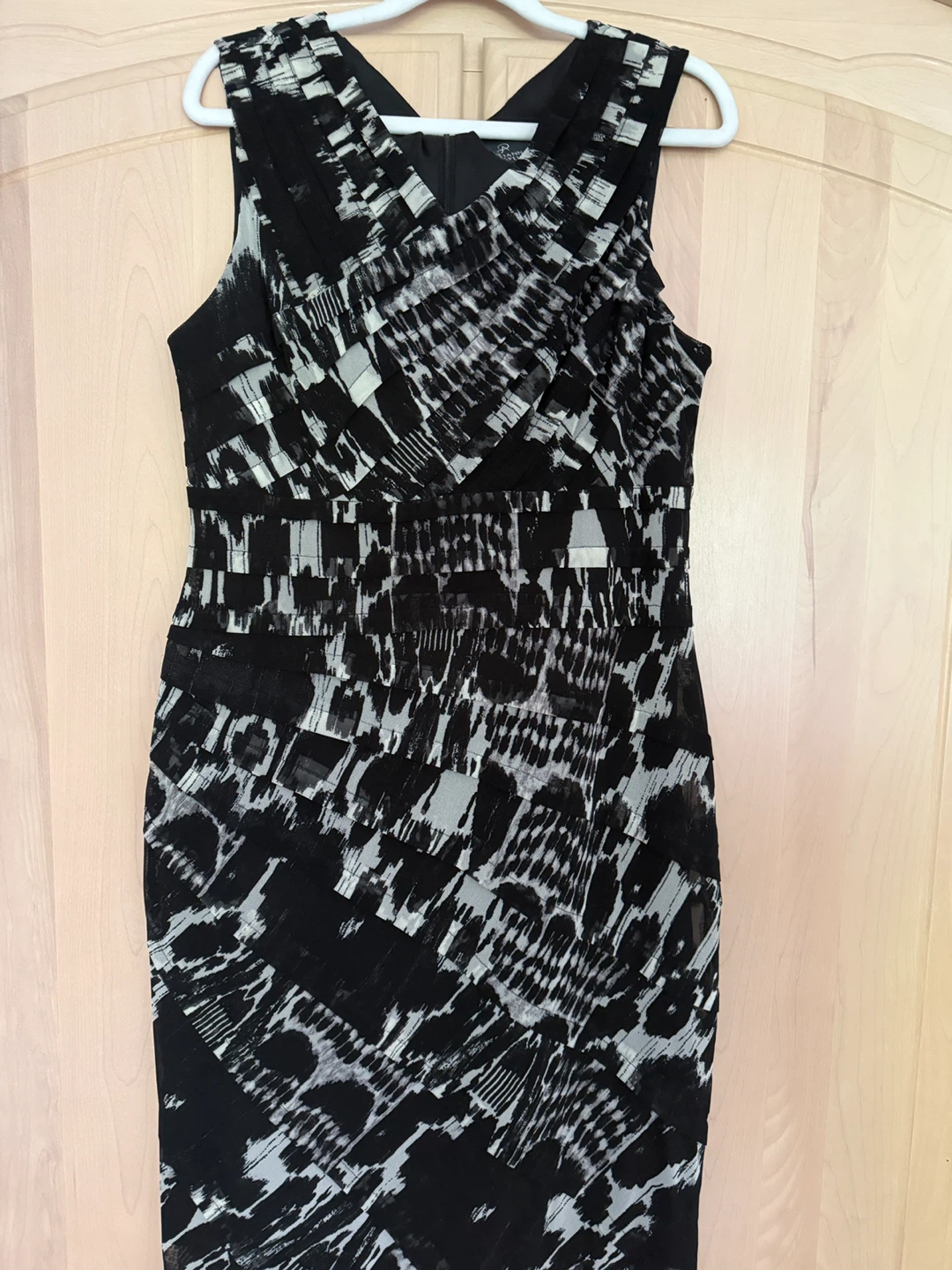 Adrianna Papell Black & White Sheath Dress