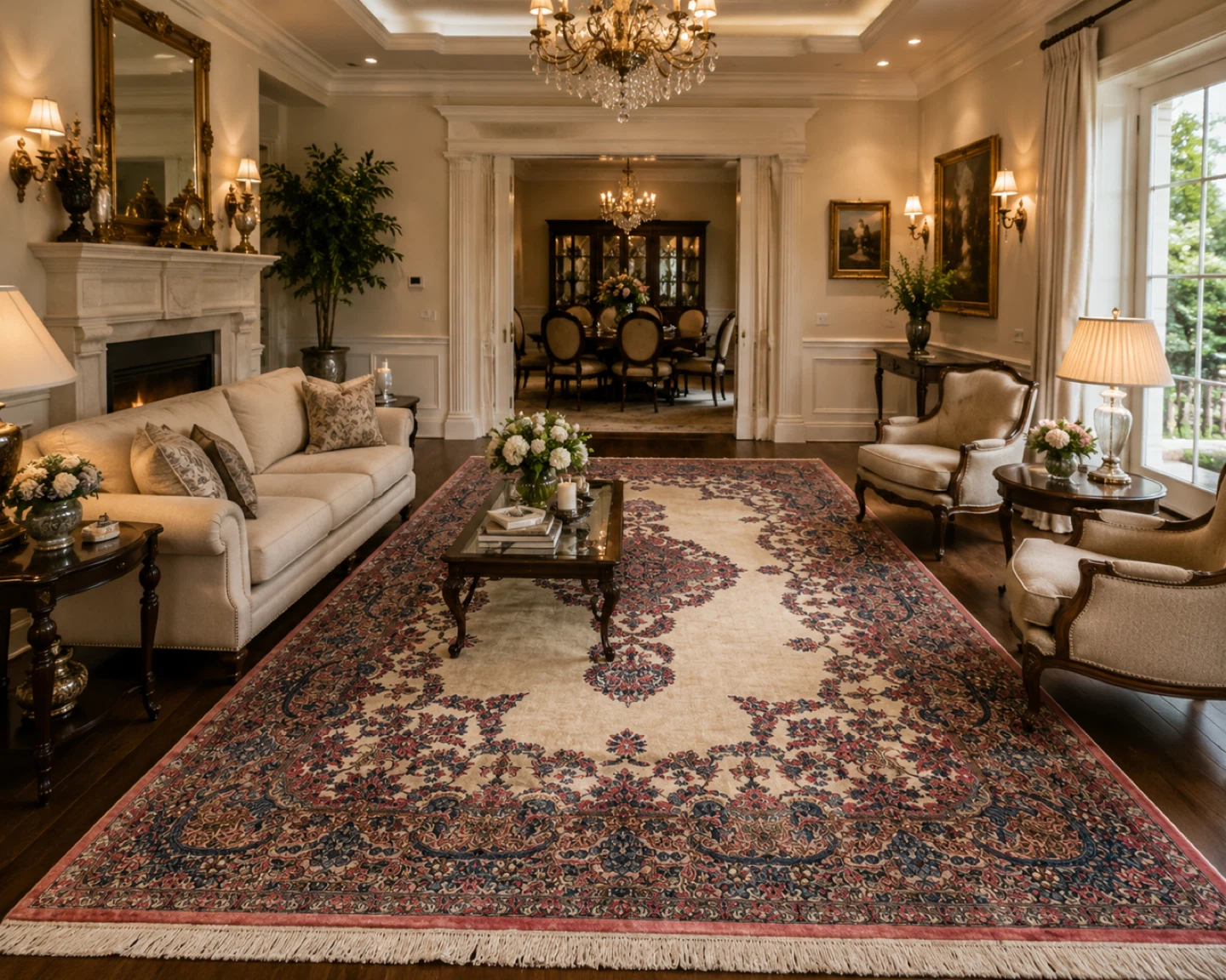 Large Traditional Hand Made Wool Area Rug- 10ft x 16ft