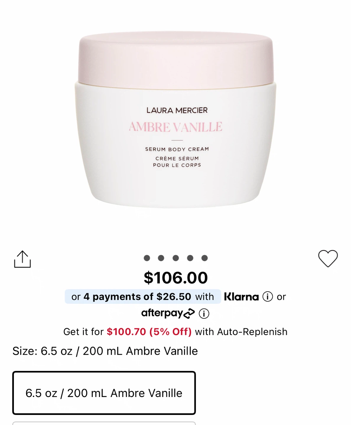 Laura Mercier Ambre Vanille Serum Body Cream 6.5 oz - photo 2