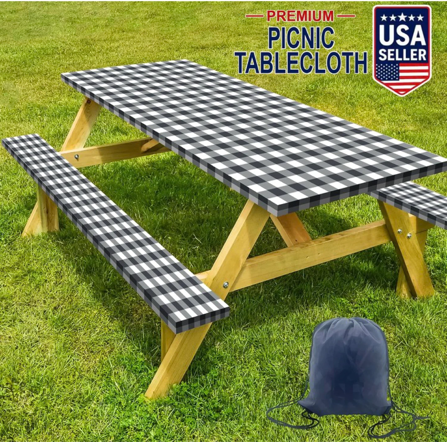 Picnic Tablecloth with Bench Covers - photo 3