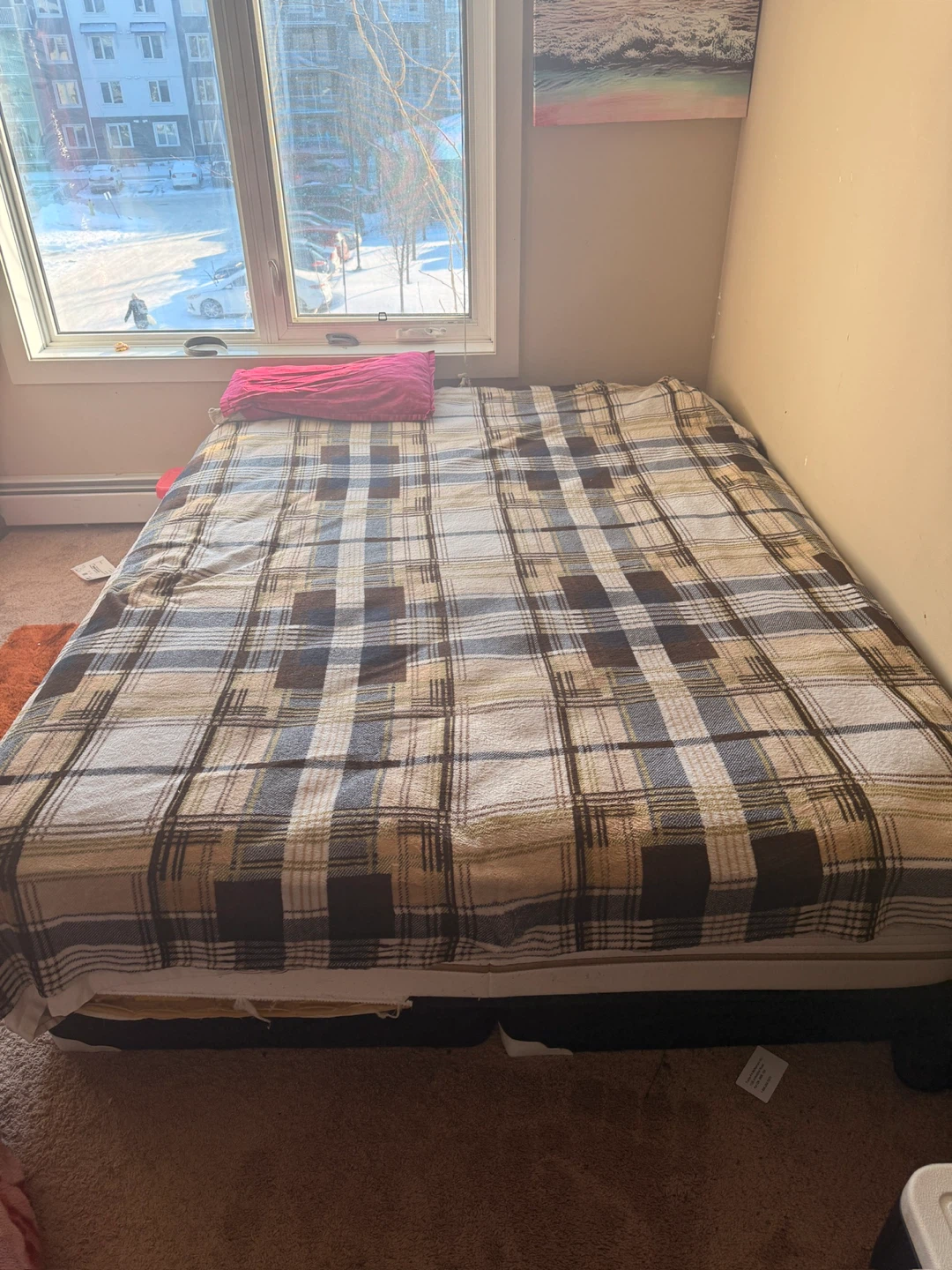 Queen bed frame with mattress - photo 2