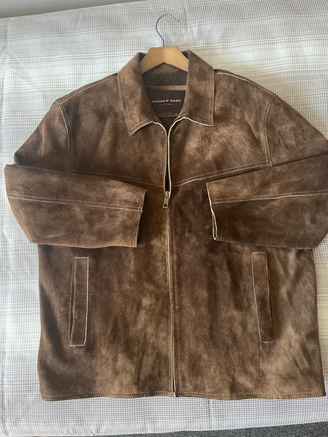 Andrew Marc New York Brown Suede Leather Jacket