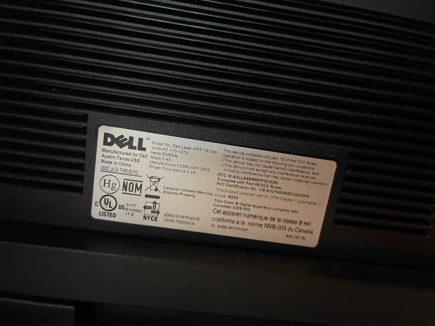 Dell Laser MFP 1815dn Printer black and white - photo 2