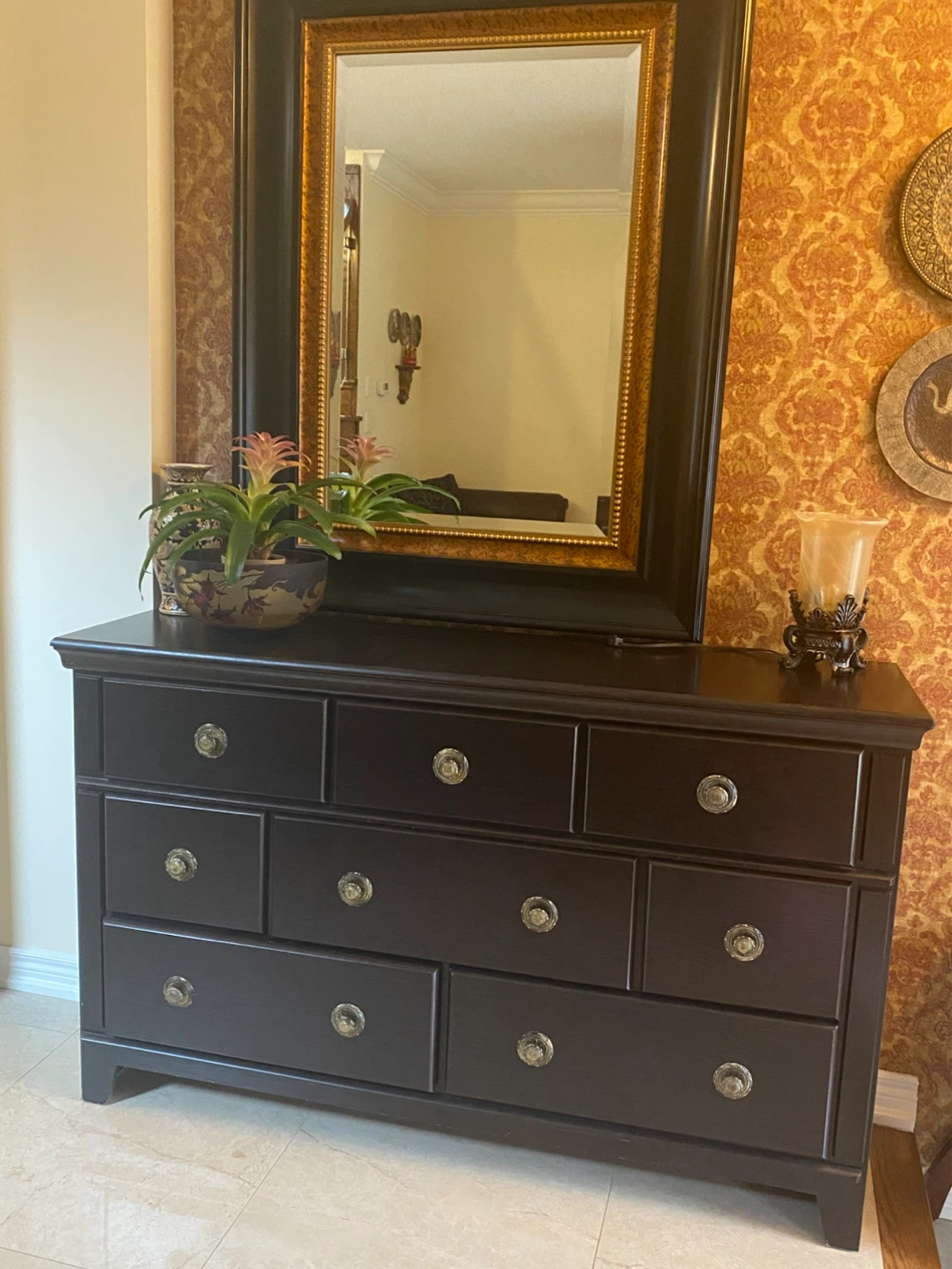 Dark Wood Nine-Drawer Dresser - photo 3