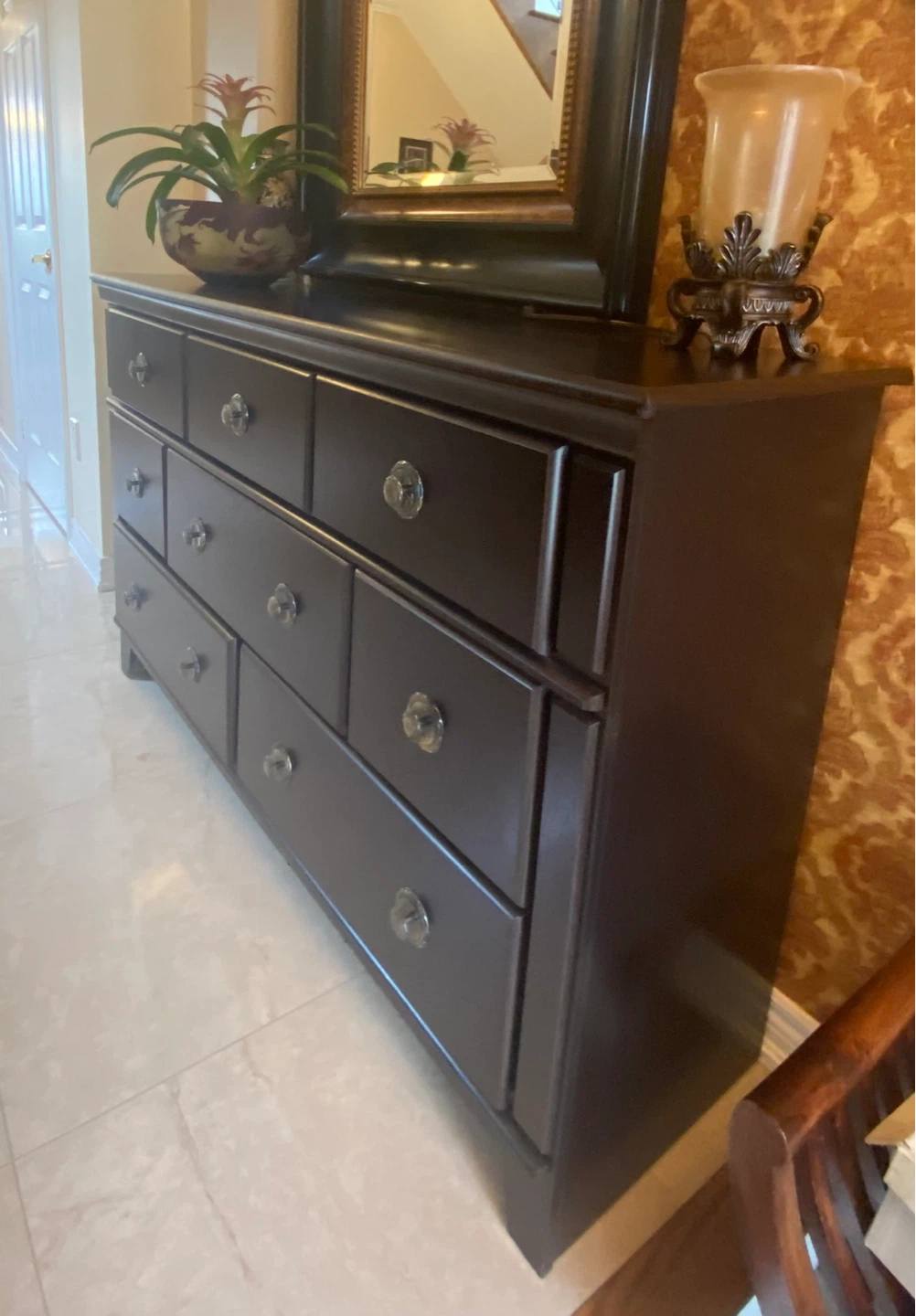 Dark Wood Nine-Drawer Dresser - photo 2