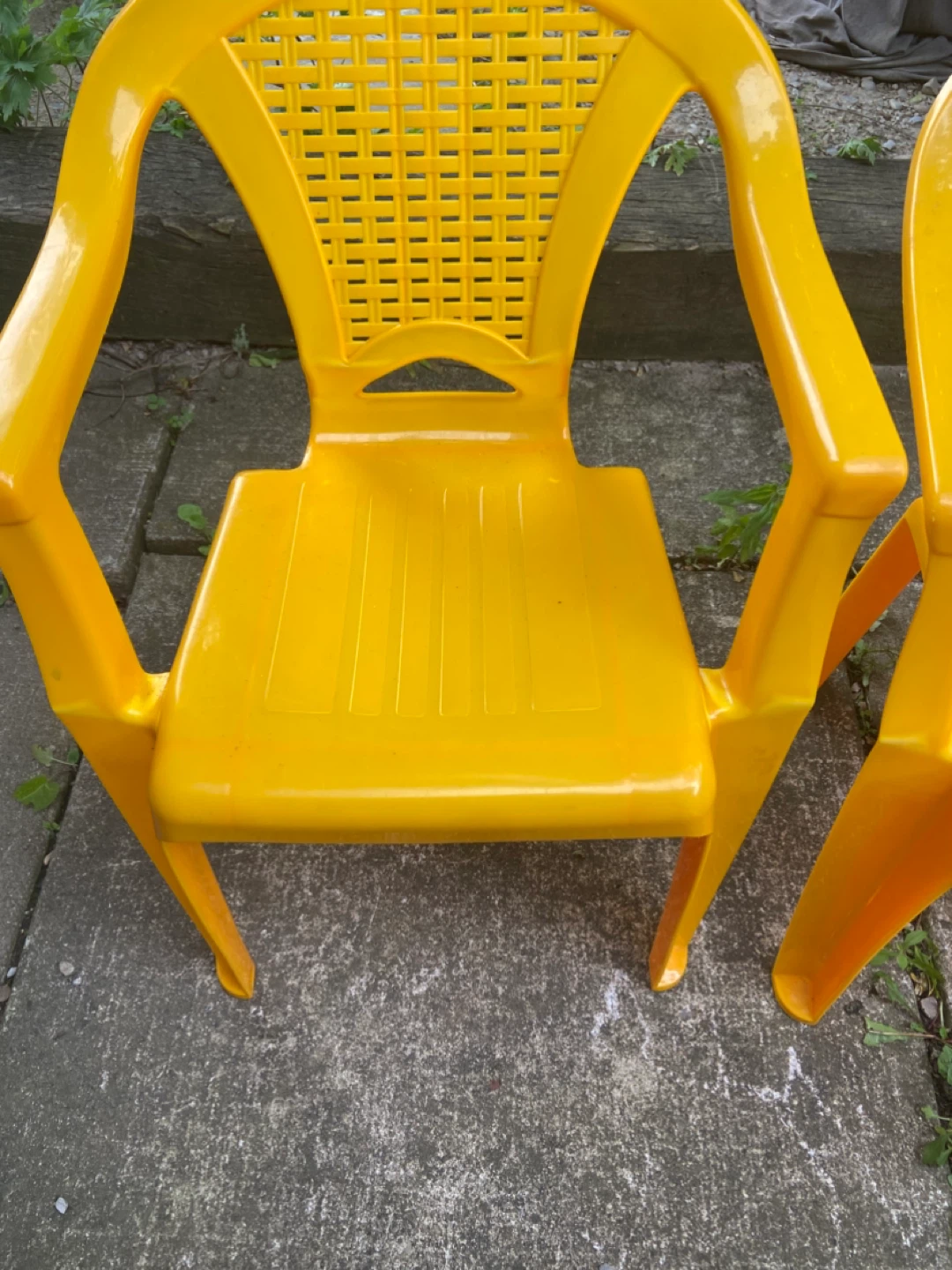 Yellow Plastic Chairs (Set of 2) small - photo 2