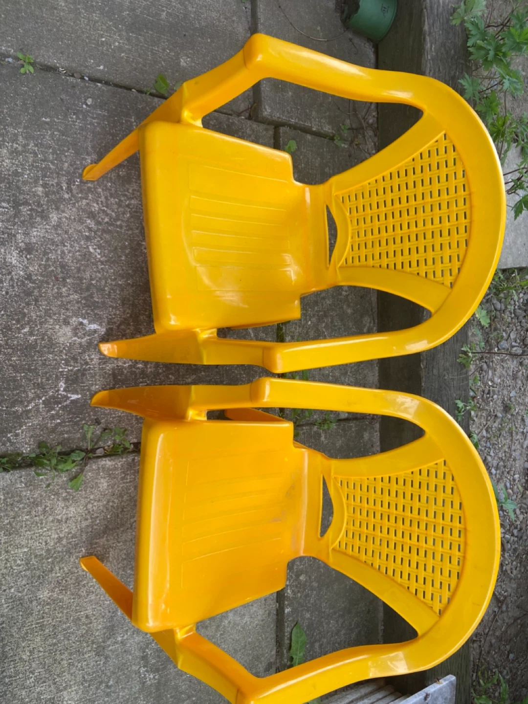 Yellow Plastic Chairs (Set of 2) small