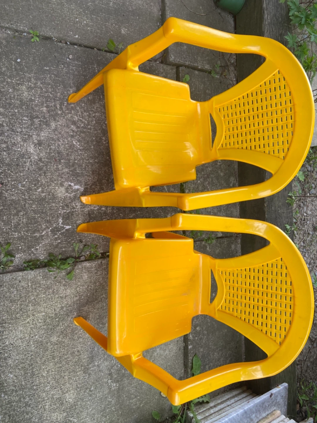 Yellow Plastic Chairs (Set of 2) small - photo 3