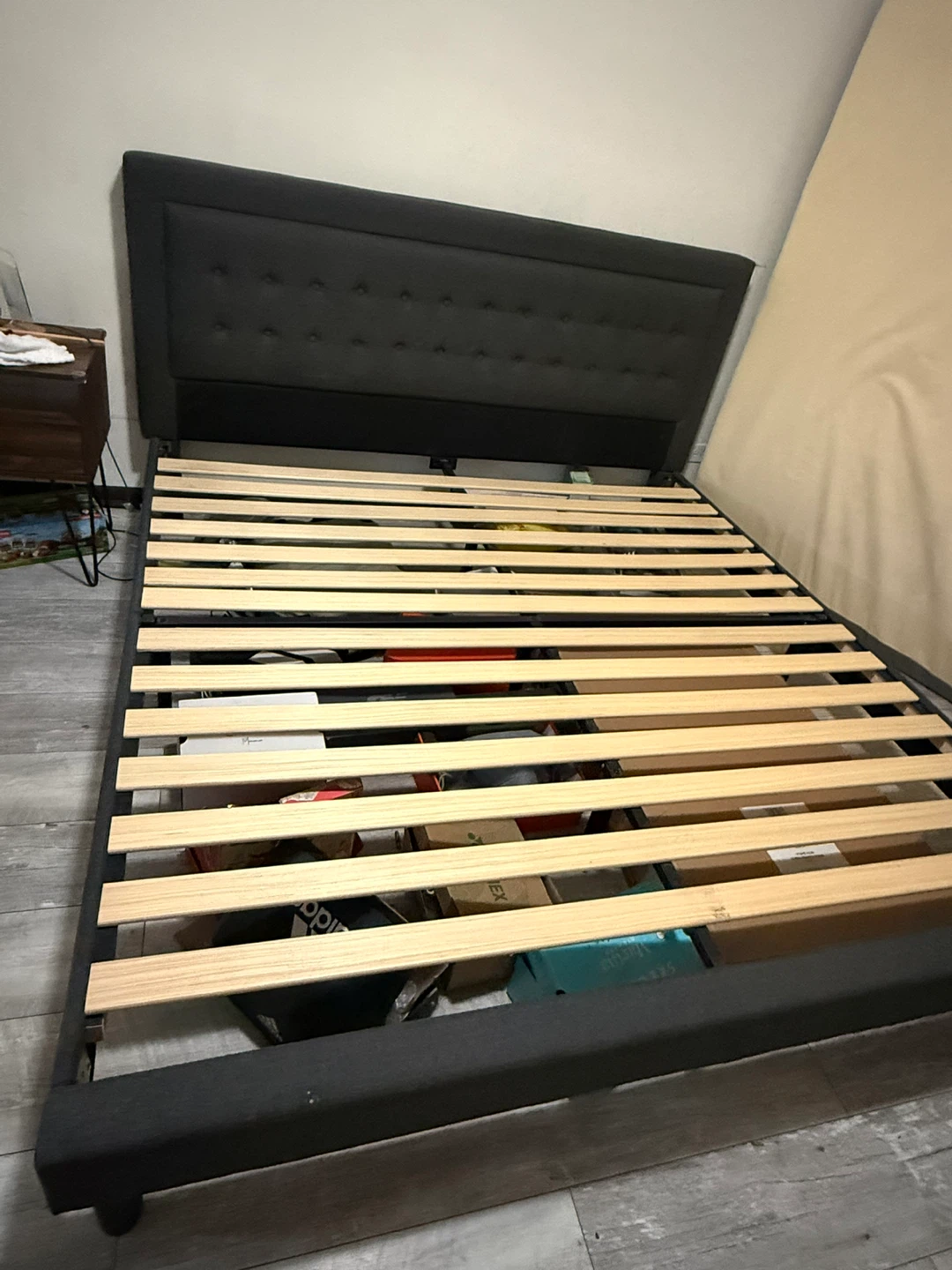 King Bed Frame with Tufted Headboard - photo 2