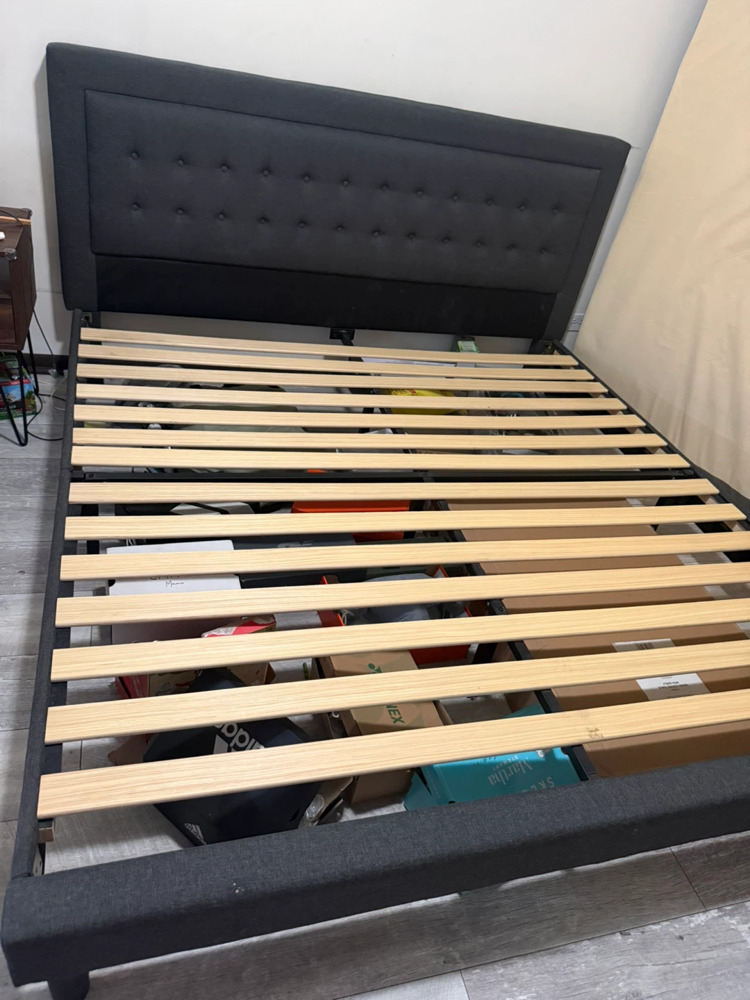 King Bed Frame with Tufted Headboard - photo 3