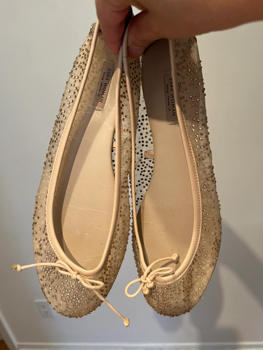 Zara Mesh with Rhinestones Ballet Flats ⚽️