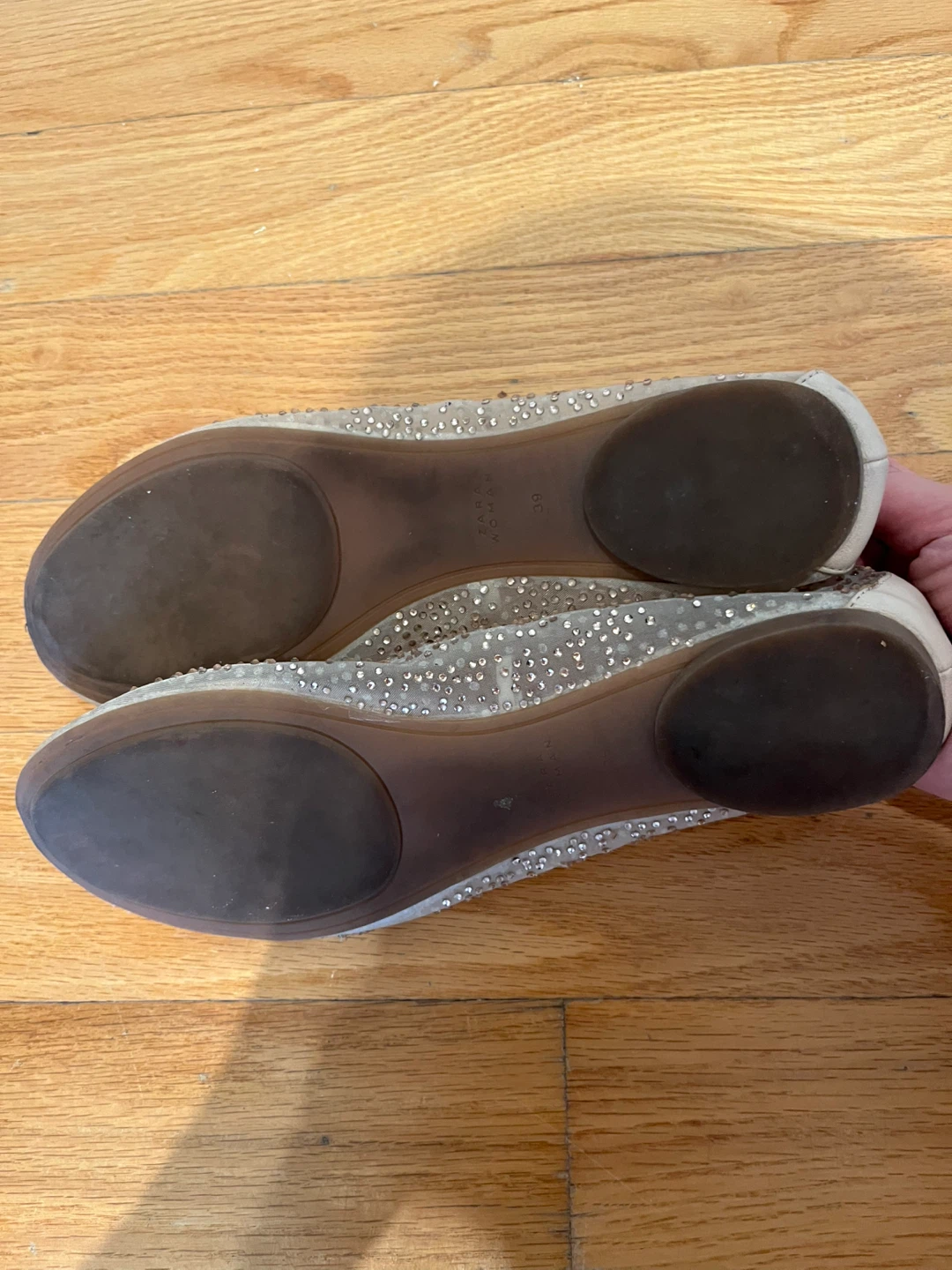 Zara Mesh with Rhinestones Ballet Flats ⚽️ - photo 4