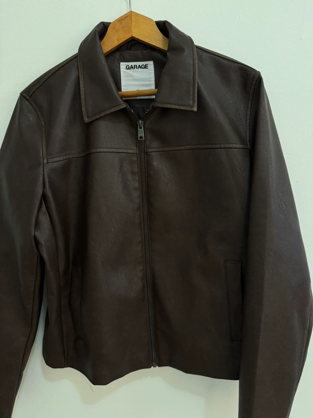 Garage Brown Faux Leather Jacket