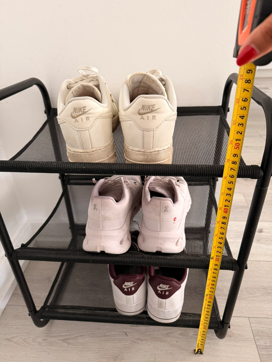 3-Tier Black Mesh Shoe Rack - photo 2