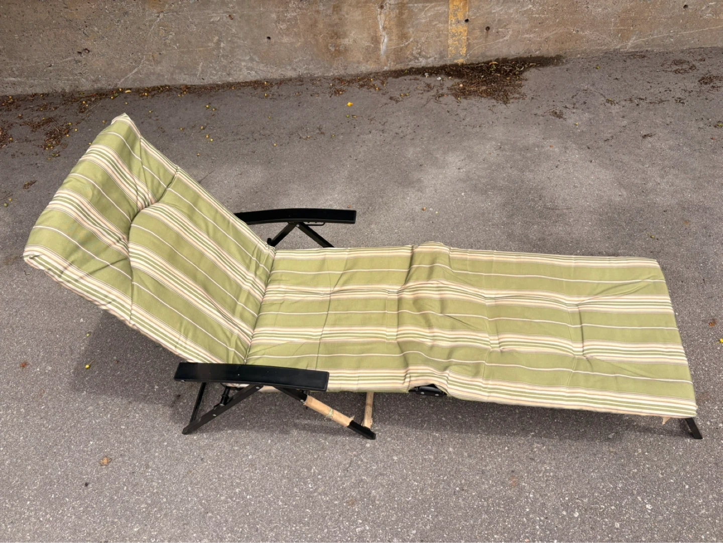 ⚽ Green Striped Chaise Lounge Chair - photo 5