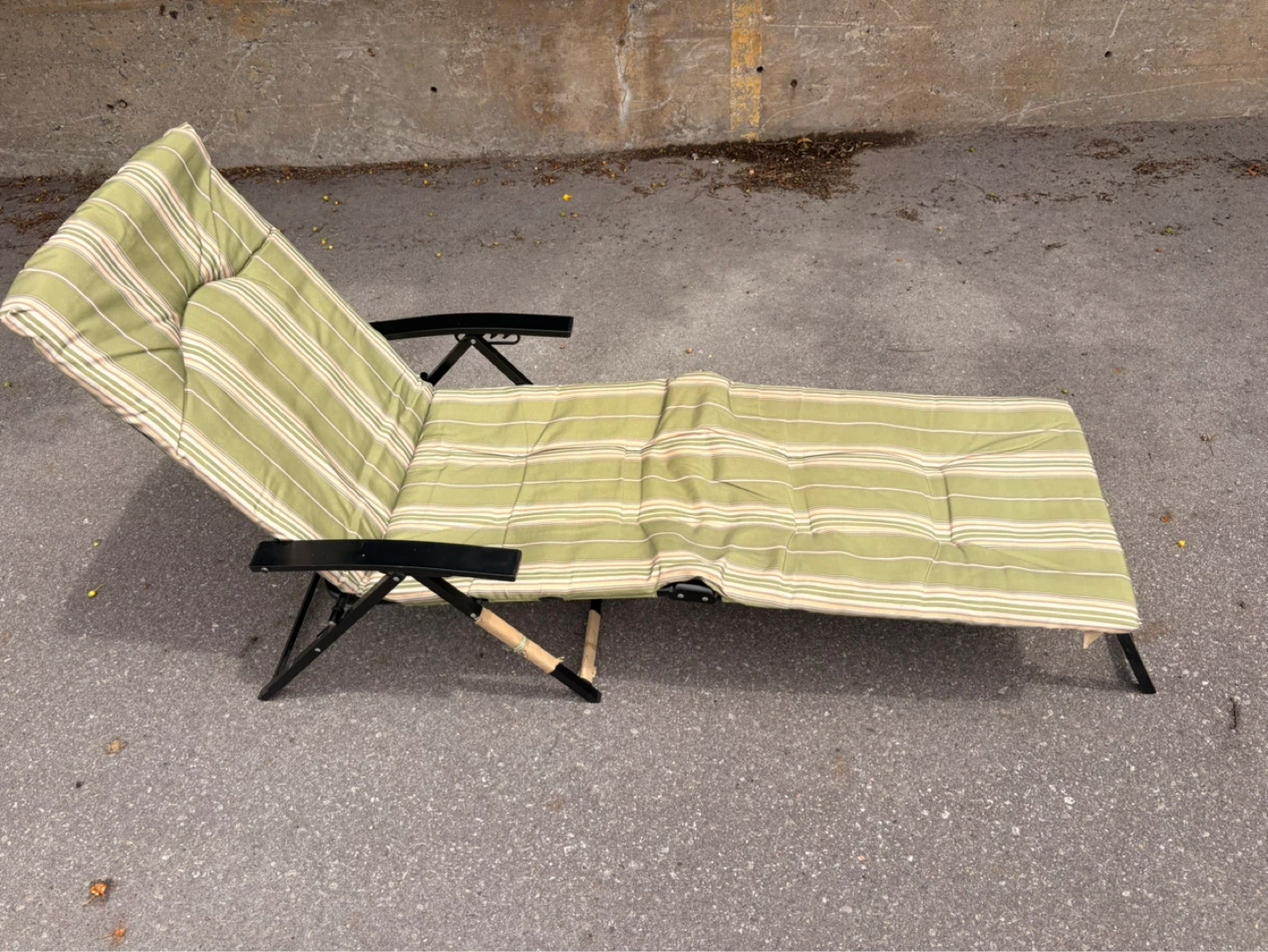 ⚽ Green Striped Chaise Lounge Chair - photo 4