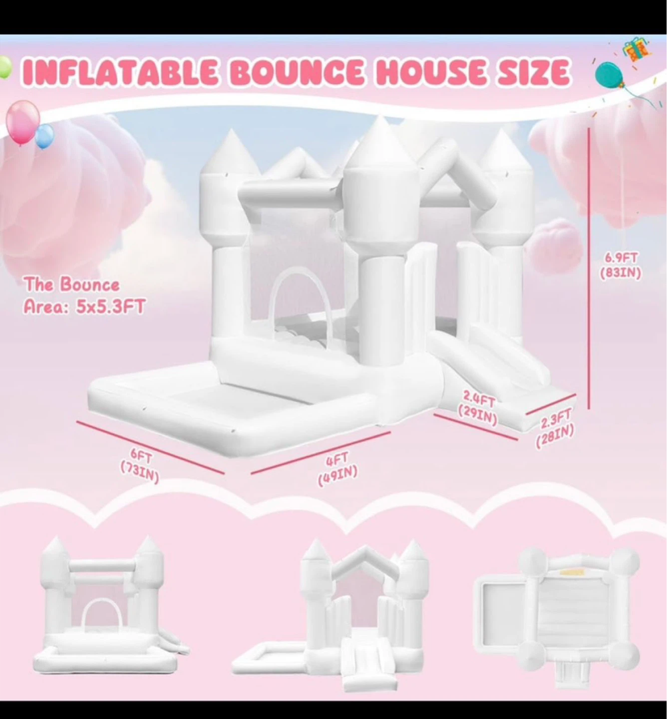 Jumping Bouncy Castle with Slide for Kids Birthday Party - photo 2