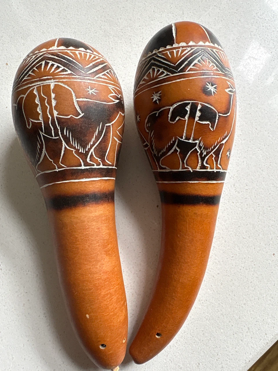 Hand-carved Gourd Maracas