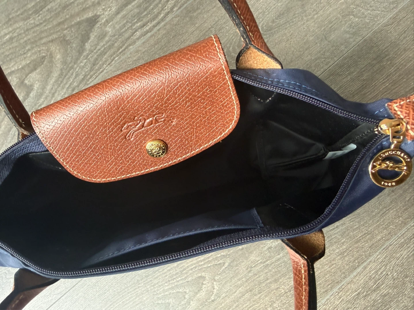 Longchamp Le Pliage Tote Bag model S navy blue - photo 5