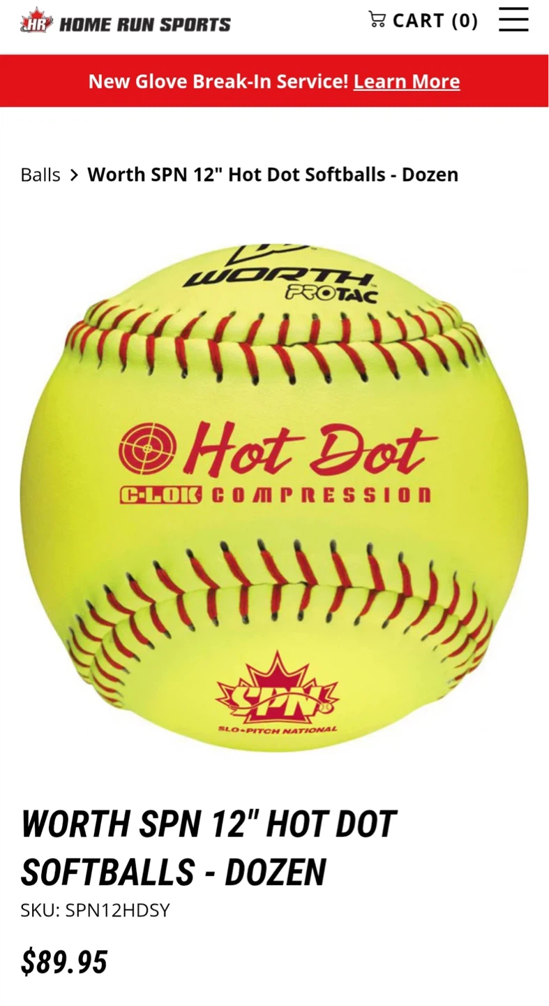 Worth SPN 12" Hot Dot Softballs - Dozen - photo 4