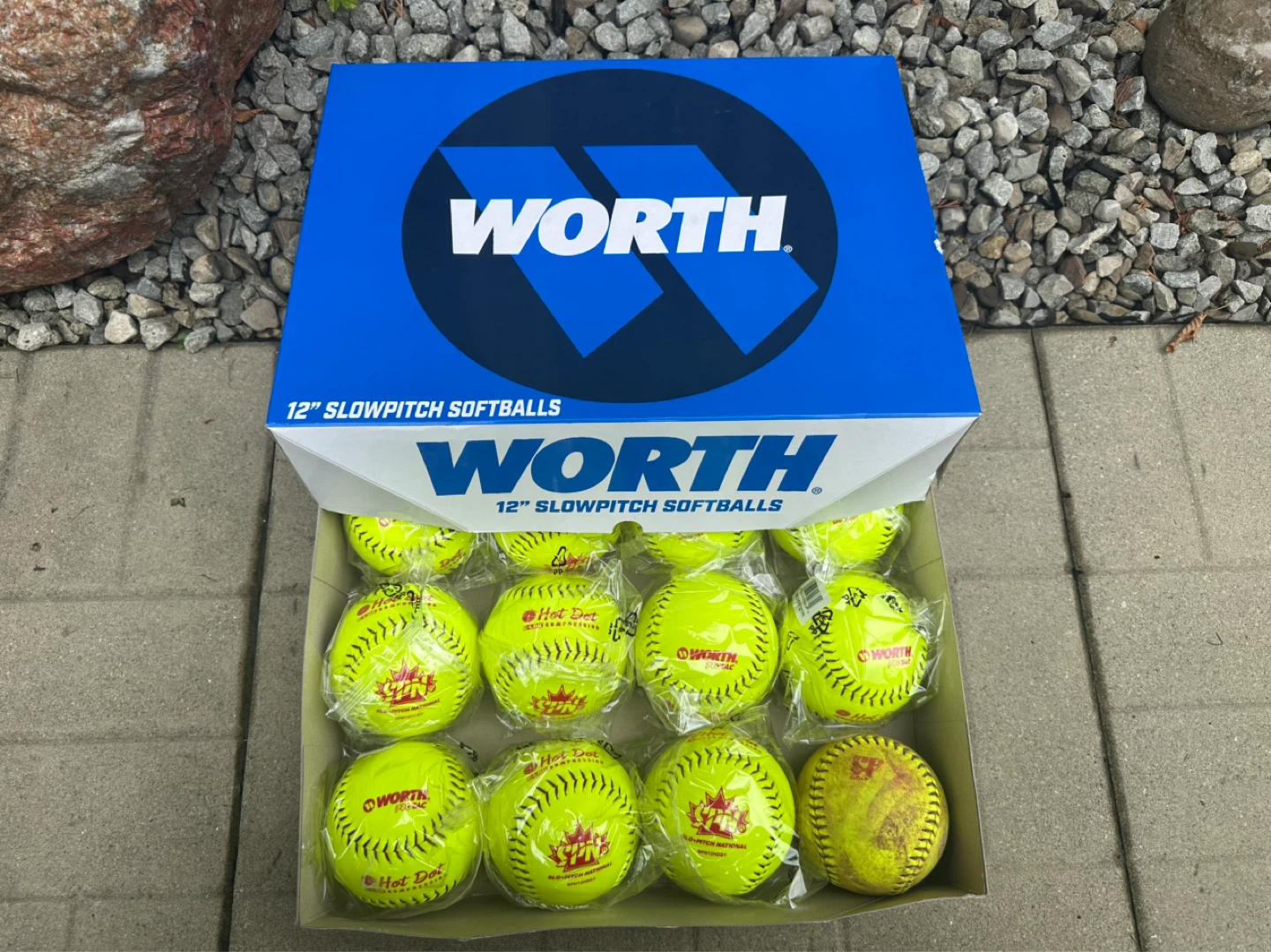 Worth SPN 12" Hot Dot Softballs - Dozen
