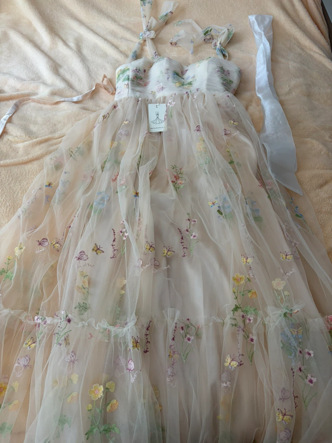 Floral Embroidered Tulle Dress - Corset - photo 2
