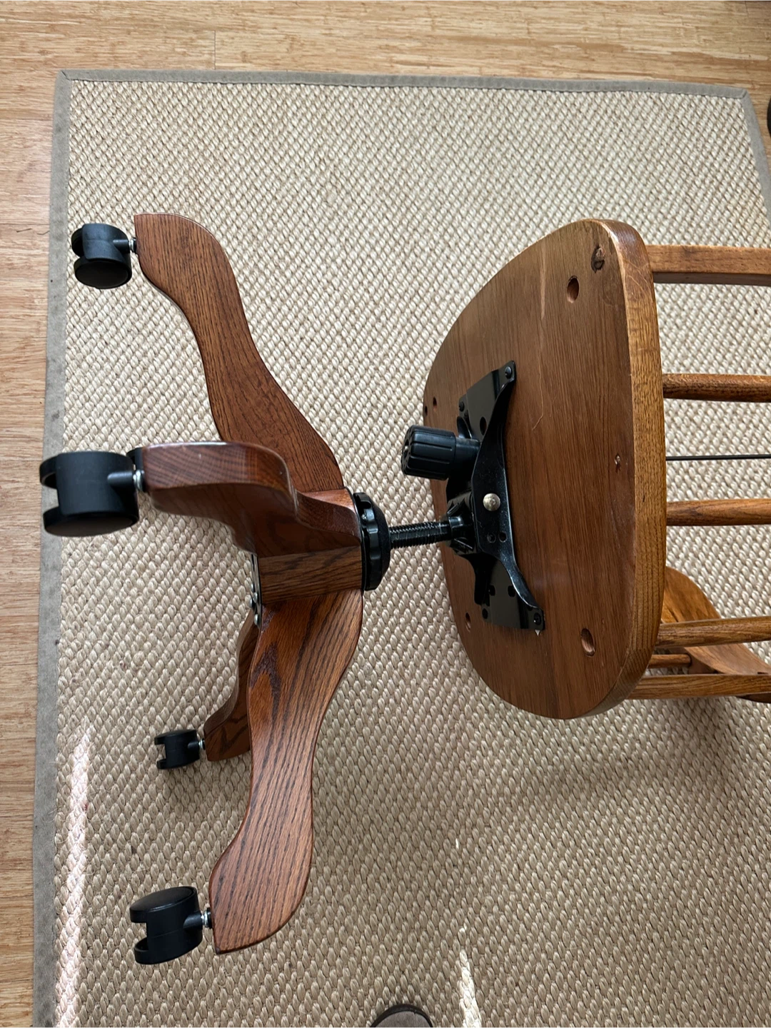Oak Swivel Desk Chair with Wheels - photo 4