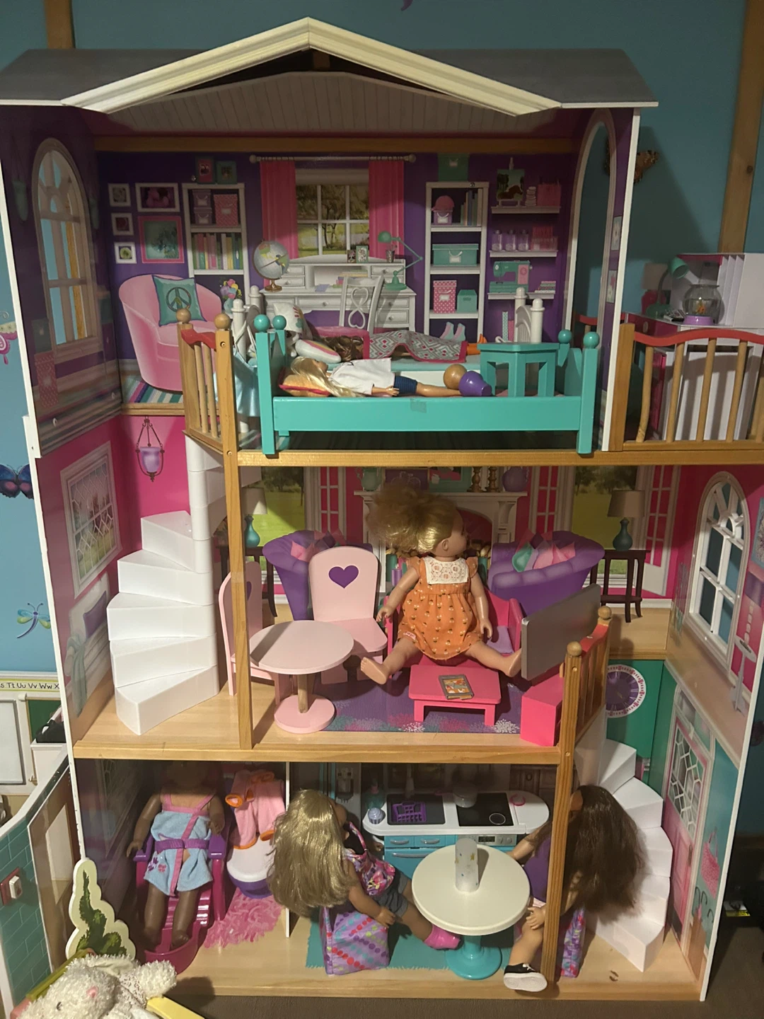 KidKraft Dollhouse and Our Generation School and Camper Set