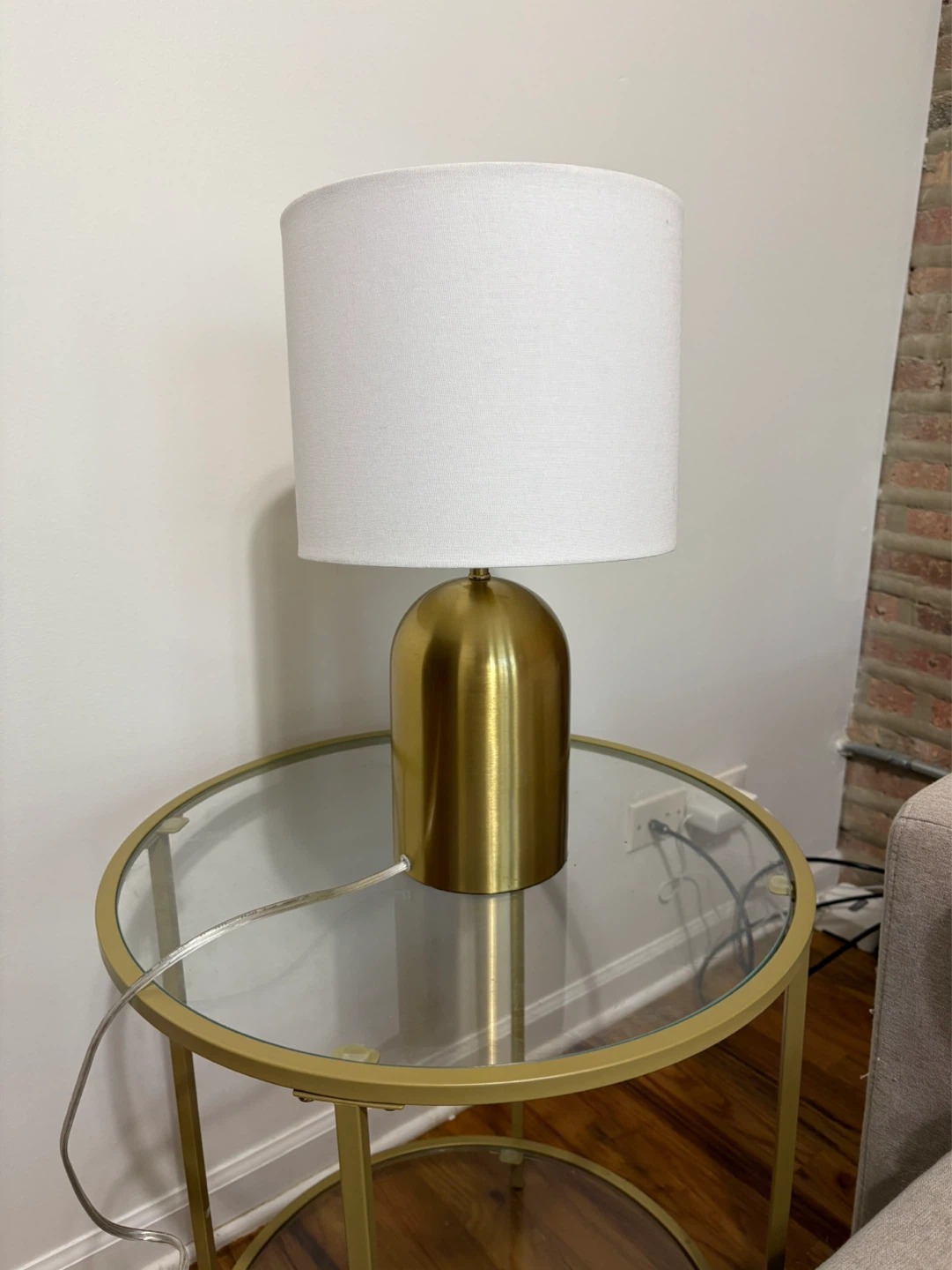Gold Brushed Metal Table Lamp - photo 3