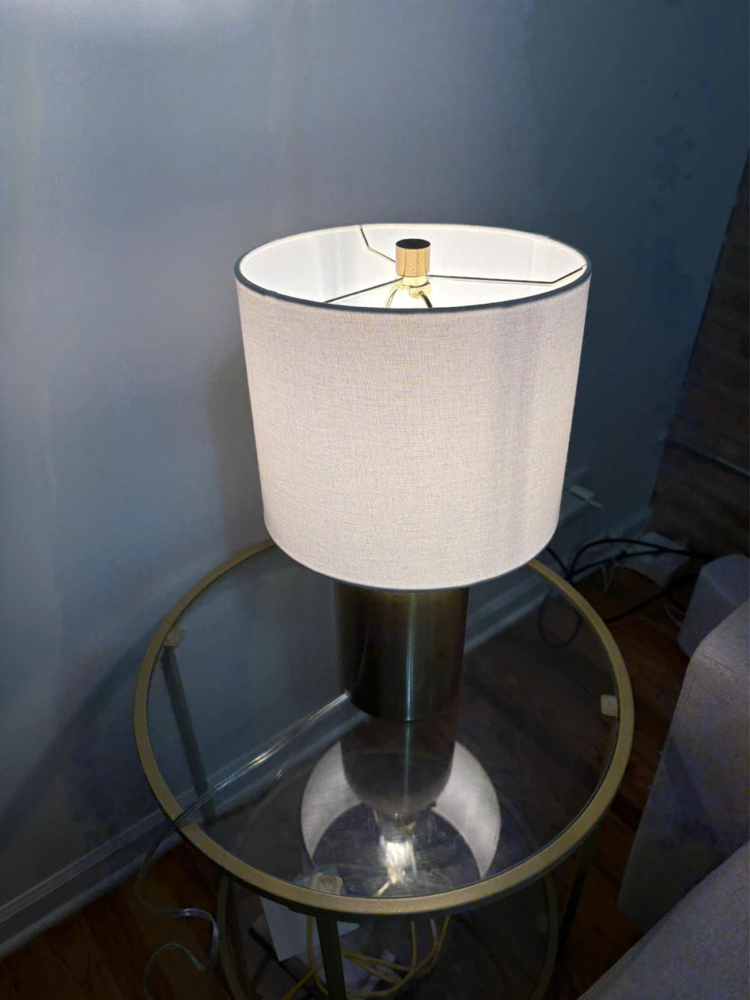 Gold Brushed Metal Table Lamp - photo 4