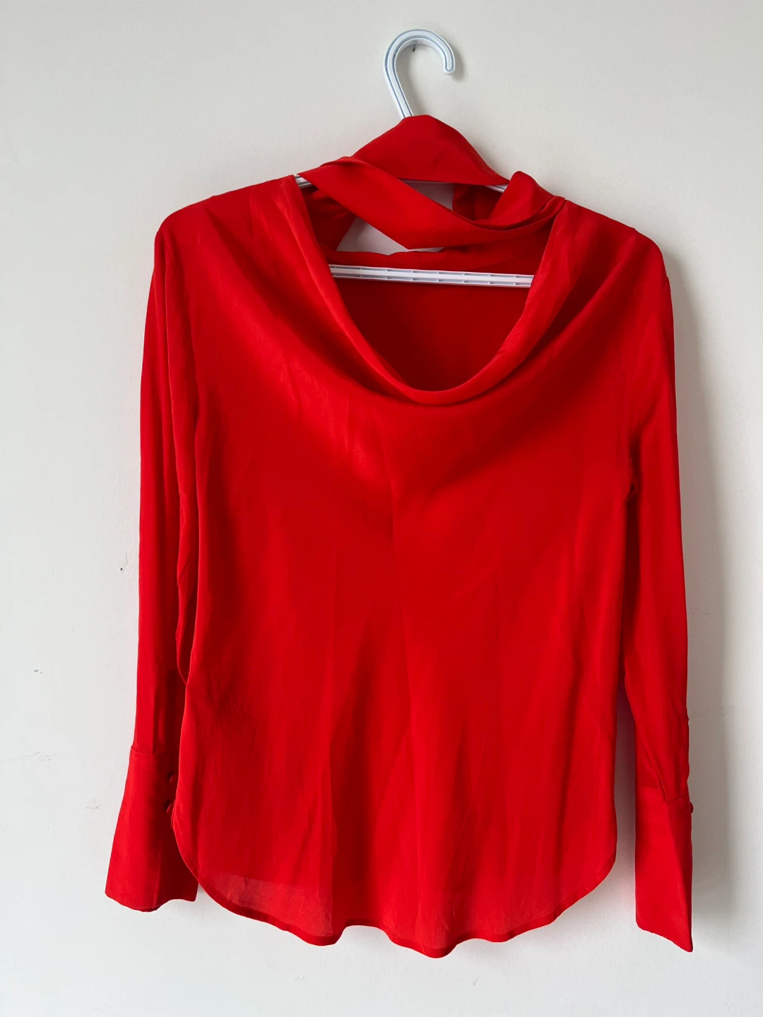 J. Crew Red Silk Blouse Size 00 - photo 2