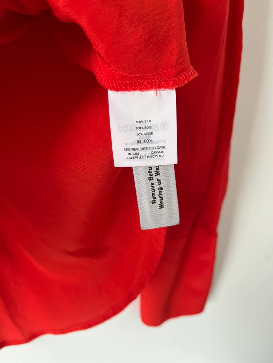 J. Crew Red Silk Blouse Size 00 - photo 4