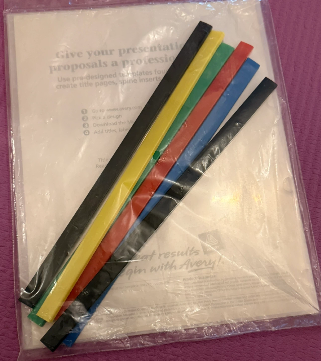 NEW⚽️Avery Sliding Bar Report Covers - Assorted Colors (6 Pack)