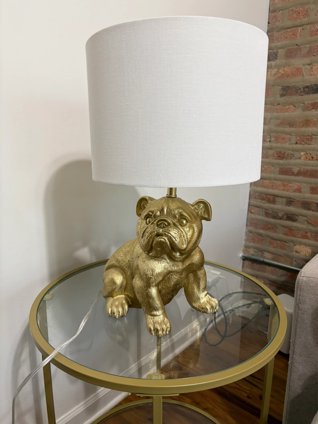 Gold Bulldog Table Lamp