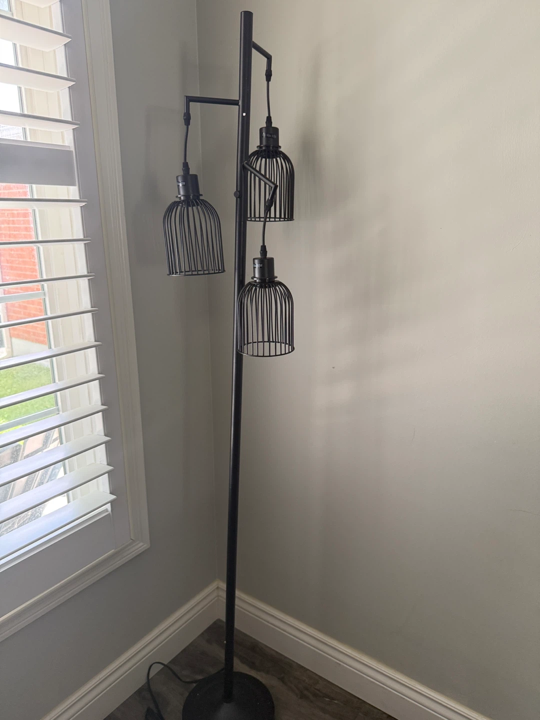 Black 3-Light Floor Lamp