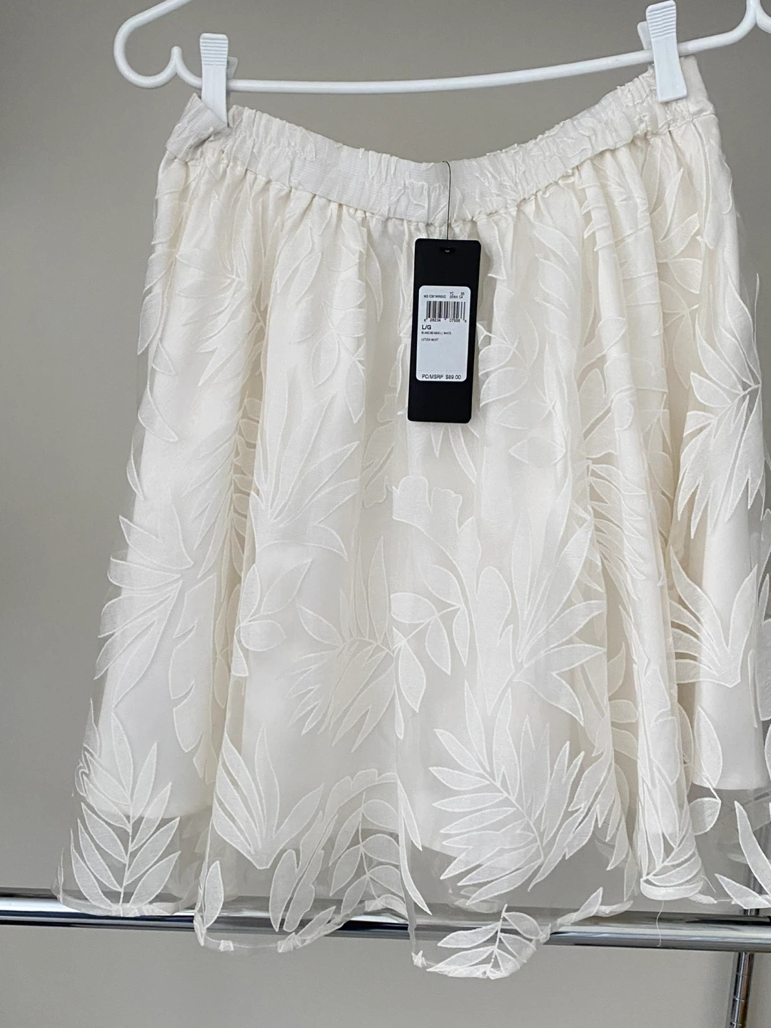 Guess White Lace Leaf Print  Skirt