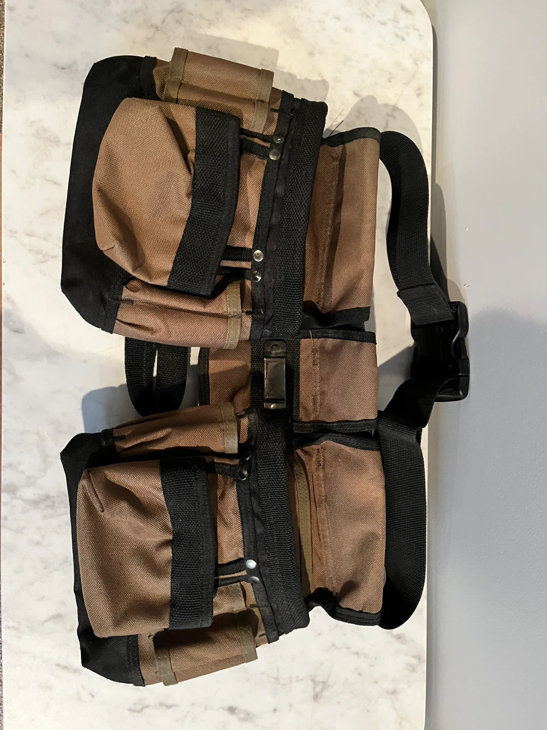 Brown Tool Belt with Multiple Pouches