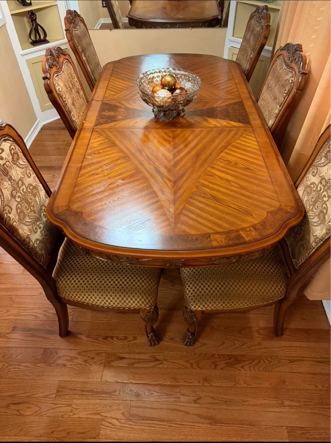 Wooden Dining Table with 6 Chairs