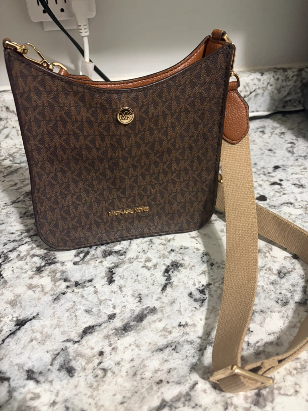Michael Kors Brown Logo Shoulder Bag