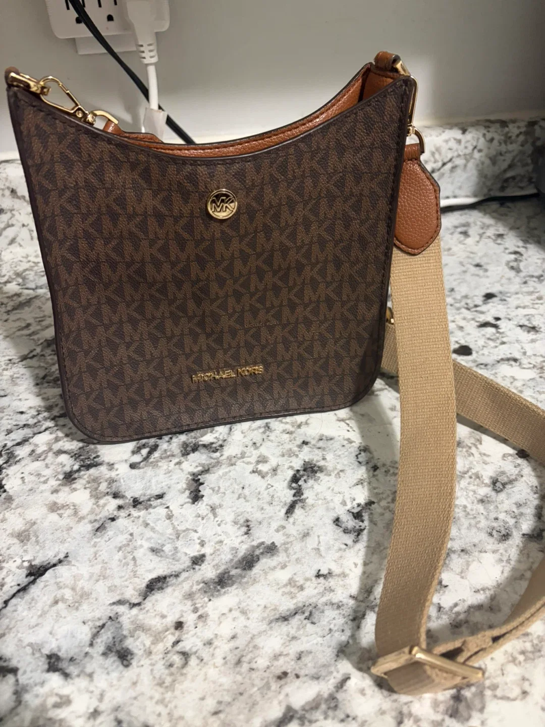 Michael Kors Brown Logo Shoulder Bag