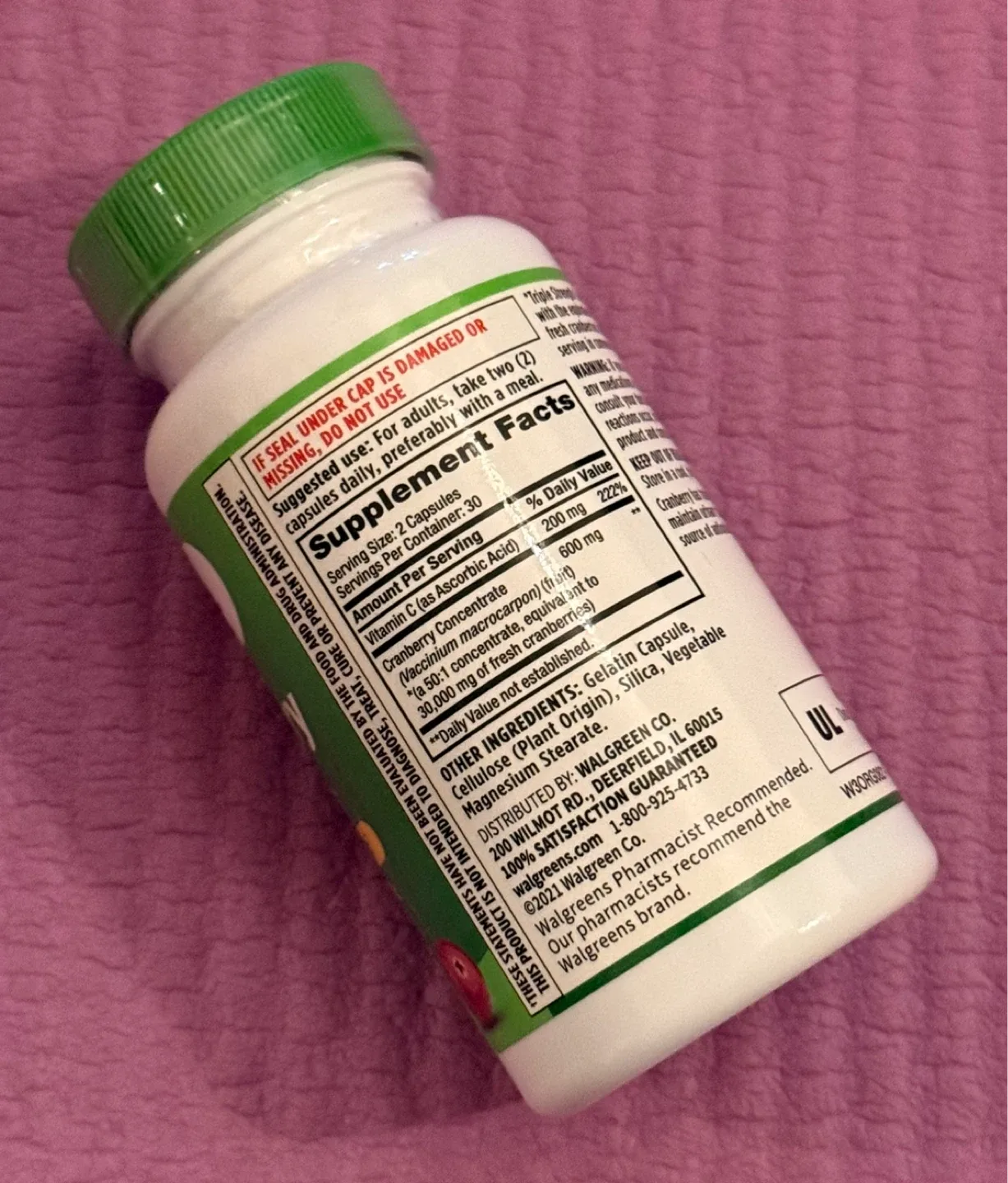 NEW⚽️Walgreens Triple Strength Cranberry Dietary Supplement - photo 2