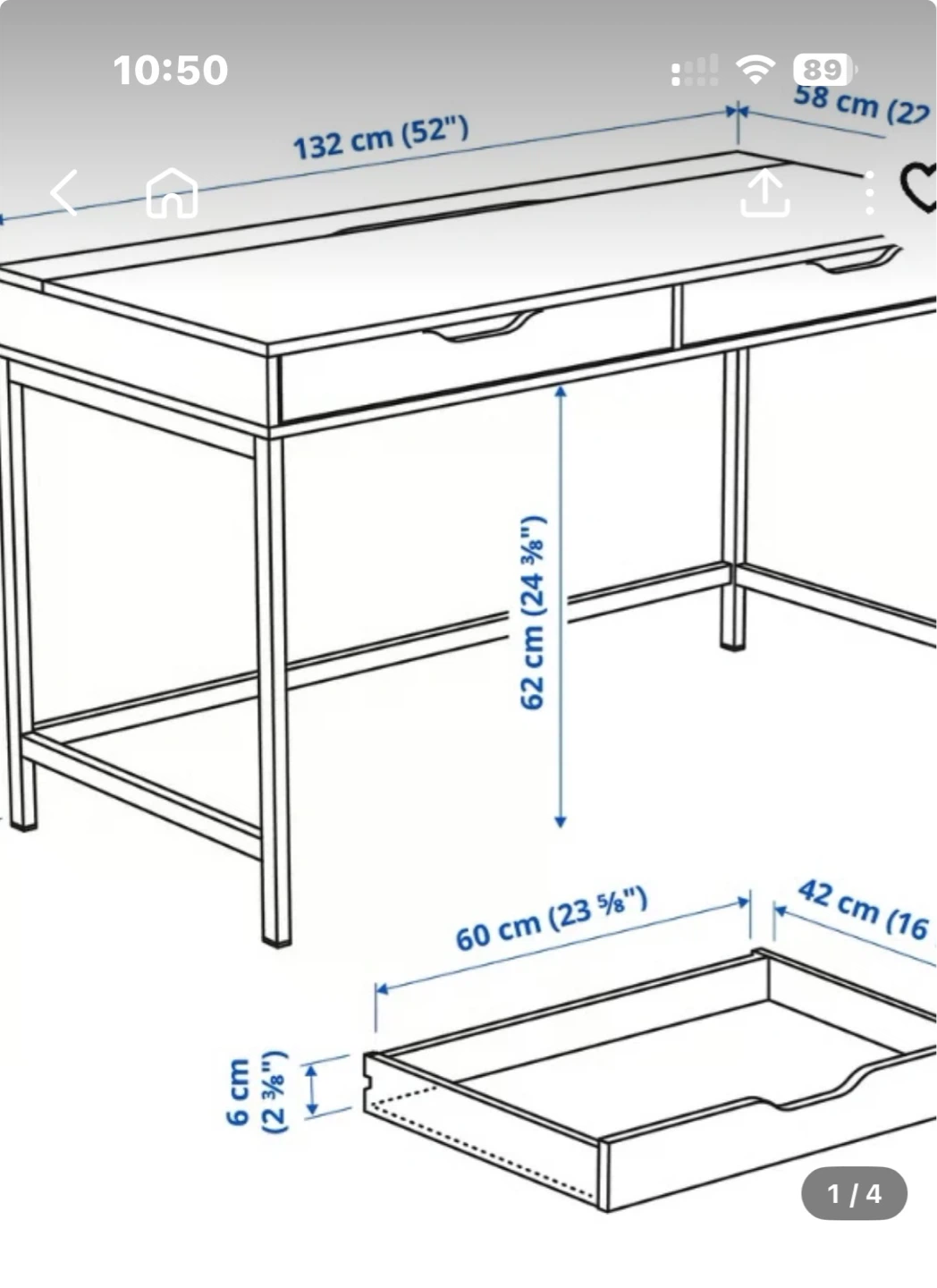 IKEA MICKE Desk in dark blue - photo 4