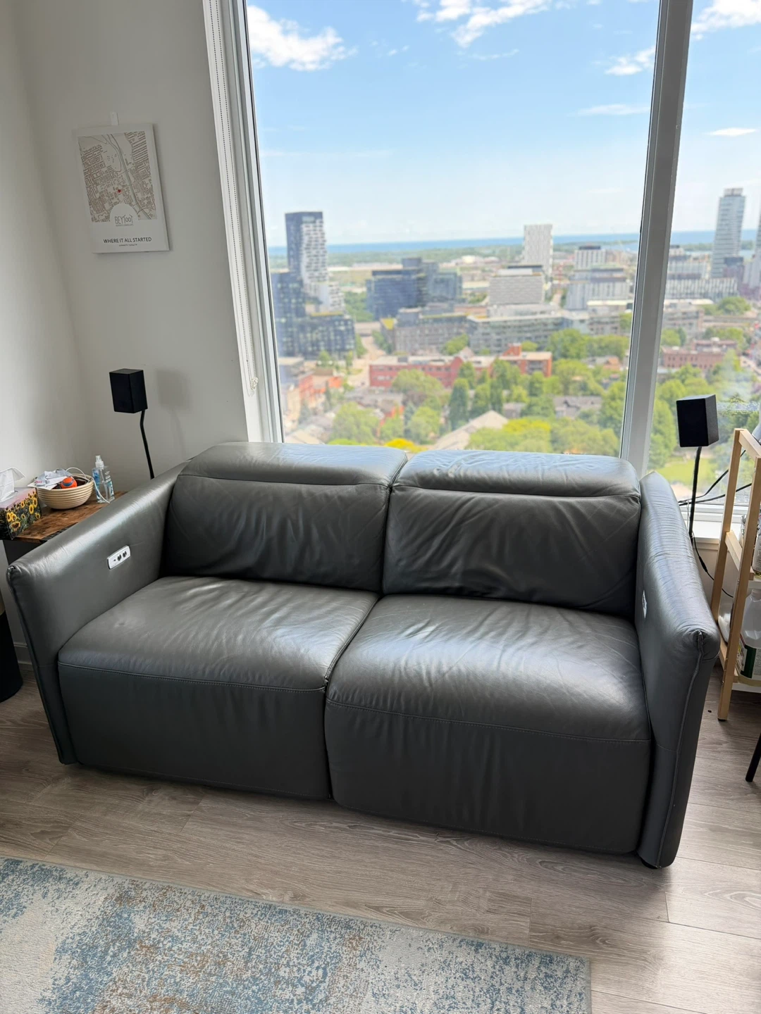 Valencia - Italian Leather Recliner Sofa (Like new)