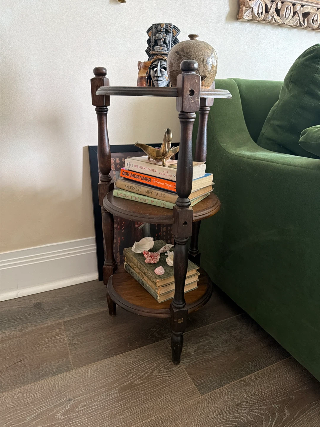 Vintage Wooden Tiered Side Table
