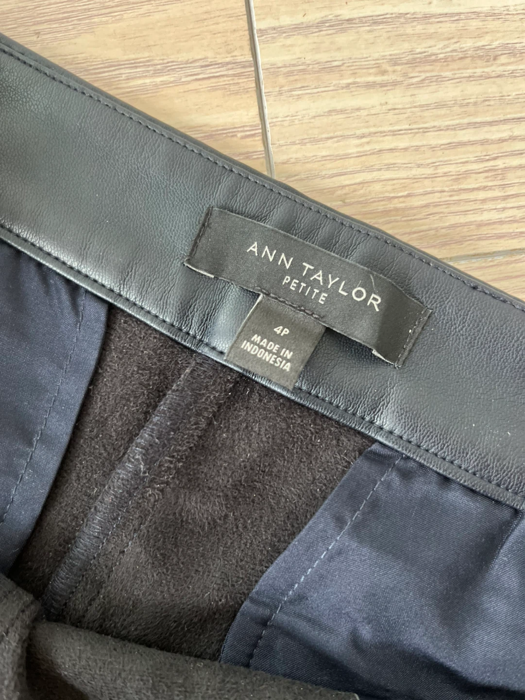 Ann Taylor Petite Blue Faux Leather Pants