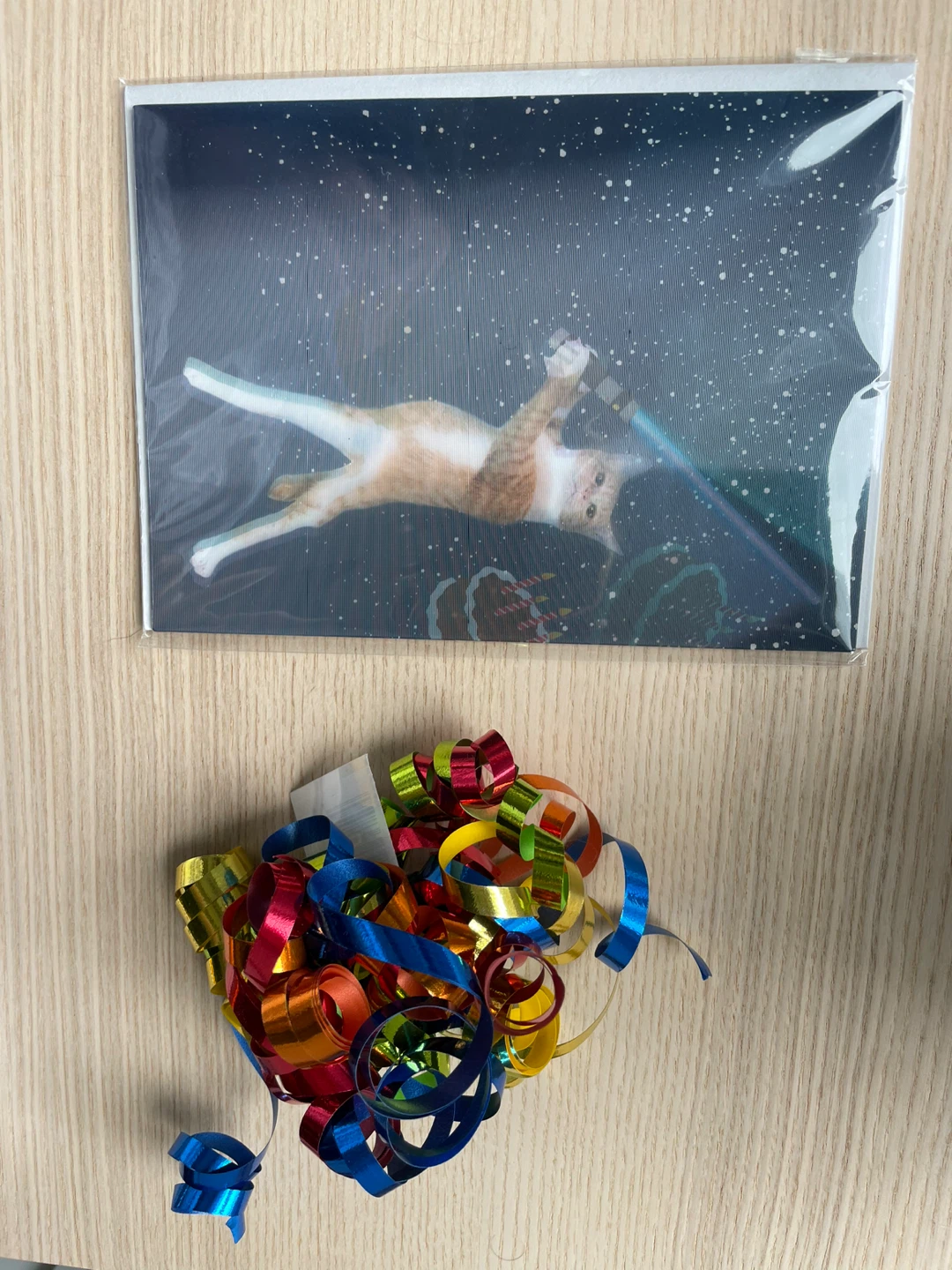 Funny Cat Lightsaber Card with Ribbons - photo 3