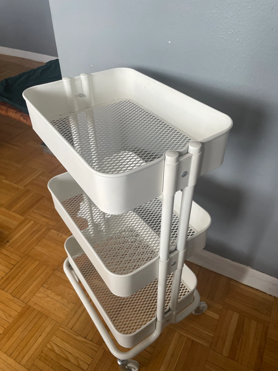 White 3-Tier Rolling Storage Cart - photo 3