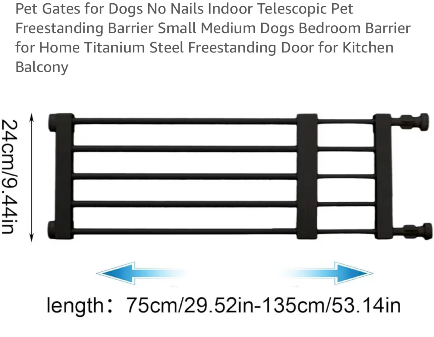 Pet Gate for Dogs - Telescopic Freestanding Barrier