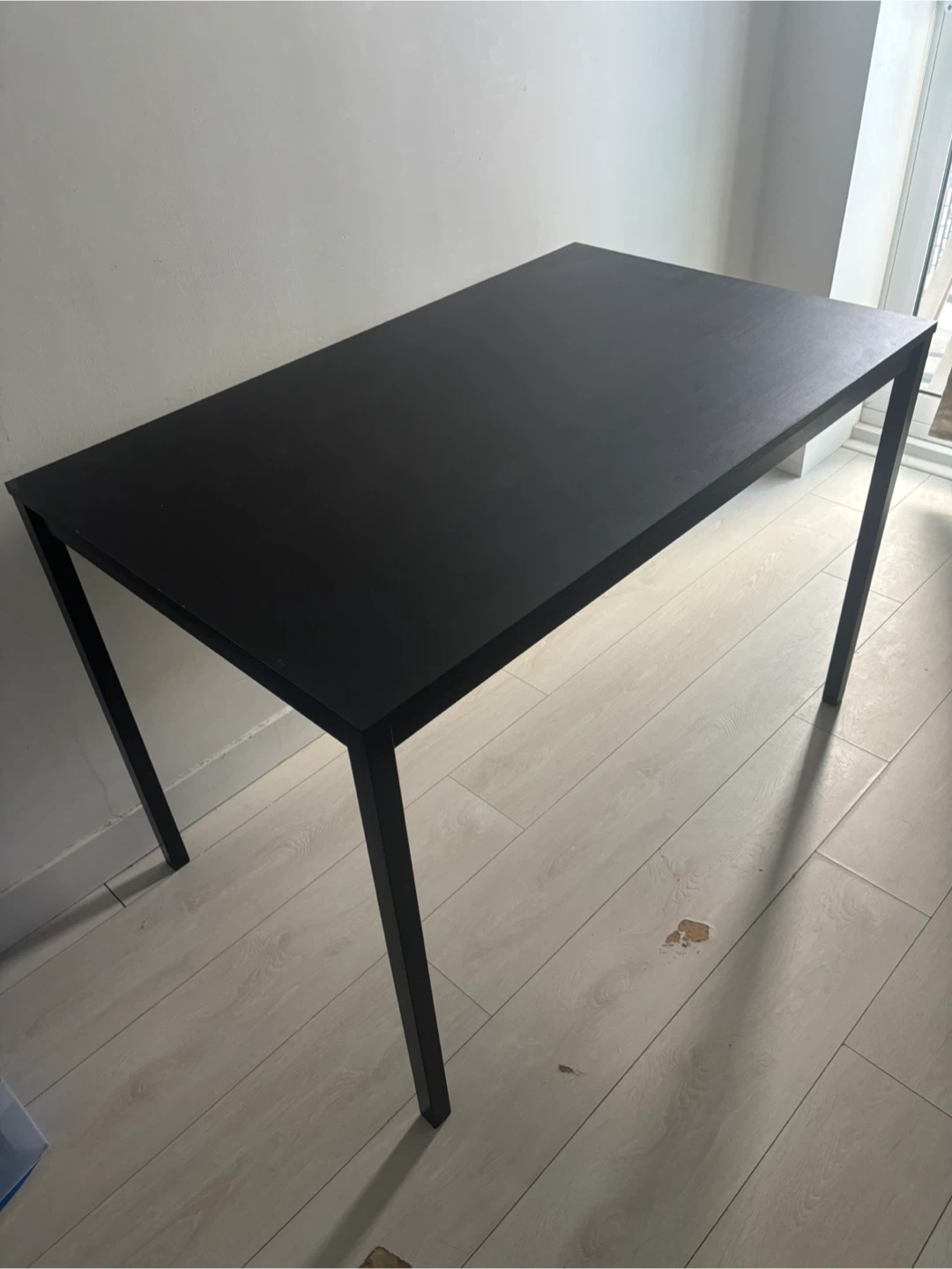 Black wooden desk