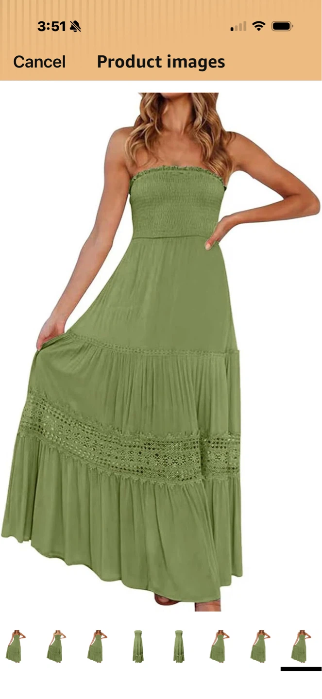 Women's Smocked Strapless Maxi Dress - photo 2